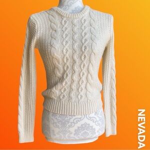 Women's Cream Cable Knit Sweater